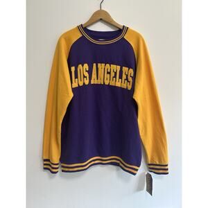 New York Popular Los Angeles Crew Neck Sweatshirt Men's Size Large Purple Yellow